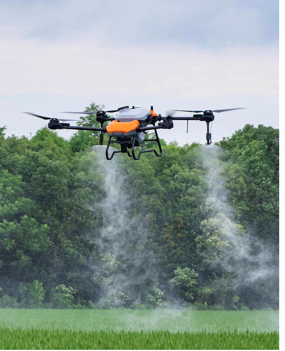 Evolution Ag spray drone working in a Nebraska field